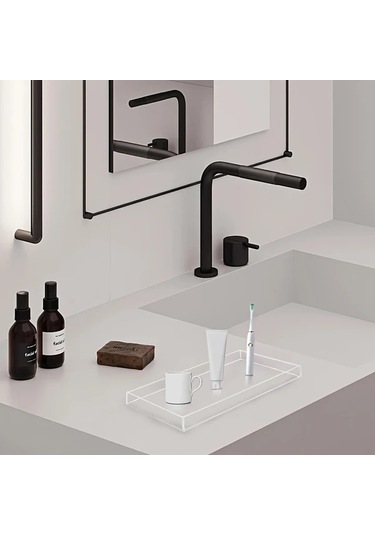 Willowhaven Crimson Akrilik Makyaj Tepsisi 25x12 Cm Banyo Organizer Sabunluk Mumluk Koyu Kırmızı