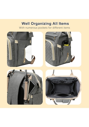 Yifomall Usb Şarjlı Anne Çantası - Yeni Nesil Taşınabilir Bebek Çantası, Termal Cep Ve Su Geçirmez Nylon Kumaş İle Pembe Renk Pembe