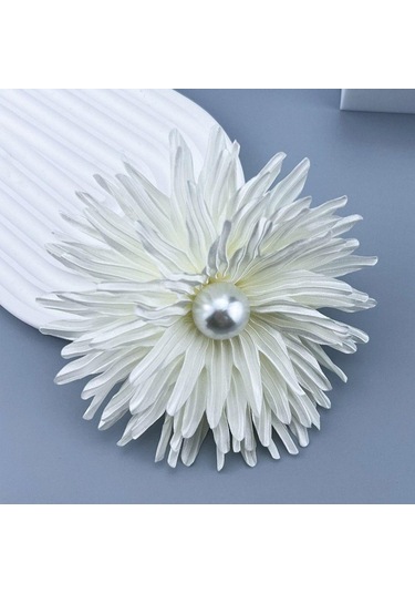Beyaz Kumaş El Yapımı Aksesuarlar Büyük Çiçek Broş Takı Rozet Aksesuarları Pin Broş Yeni Korsaj