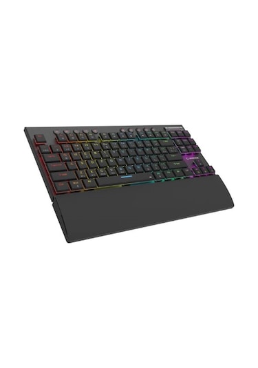Rampage Beru Siyah 2.4g + Bt Wireless Red Swıtch Mekanik Gaming Oyuncu Klavye Slim Rgb