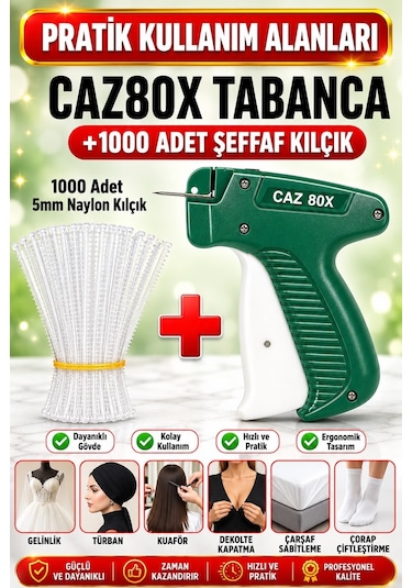 CADY Türban-gelinlik Set, 5 Mm Naylon T-end Kılçığı 10.000 Adet - 80x