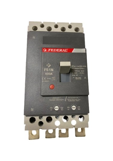 Federal F51N 400A 4 Kutuplu (3 Faz 1 Nötr) Ayar Sahalı Kompakt Şa