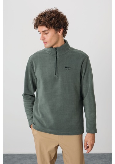 Tommy Life River Çağla Dik Yaka Erkek Polar Sweatshirt - 88310 Çağla