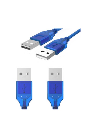 30cm - Usb 2.0 Erkek Erkek Kablo - Iki Ucu Usb Kısa Kablo