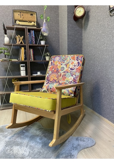 Asedia Asedia Iskandinav Kestane Sarı Retro Sallanan Bahçe Koltuğu Sarı