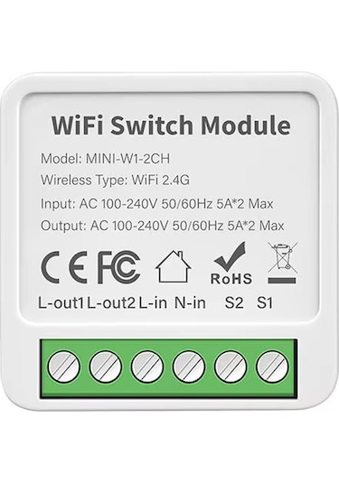 Tuya Smart Switch 2 Kanal Çıkış Lamba / Panjur / Kepenk / Motor Yönlendirme Akıllı Anahtarı