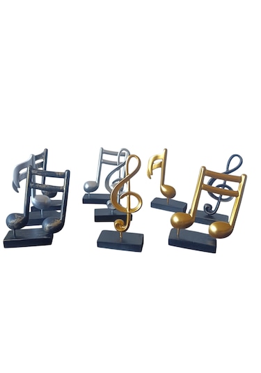 10cm-20cmlik Kırılmaz Polyester Beyaz Renk,nota Desenli Biblo