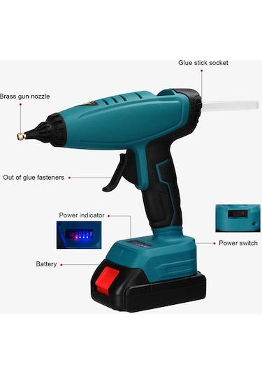 Dancemonkey Elektrikli Sıcak Tutkal Makinesi, Kablosuz Lityum Tabancası