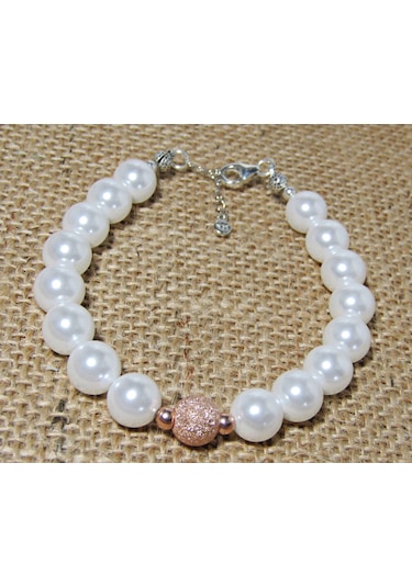 Lilahgümüştr Gümüş Dorika Toplu Yuvarlak İnci Kadın Bileklik