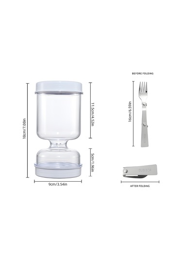 Yuntech01 Beyaz Plastik 800ml Mutfak Tuzluk Kavanozu, İki Kullanımlı Islak-kuru Ayırıcı, Görünür Kapaklı, Katlanabilir Çatalı, Lezzetli Taze Tuzluklar İçin Beyaz