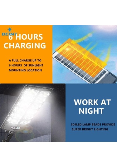 Besthome1 10000 Watt Parlak Güneş Lambası Su Geçirmez Ultra Geniş Bahçe İnsan Hareket Aydınlatması 56564874 120cob Solar