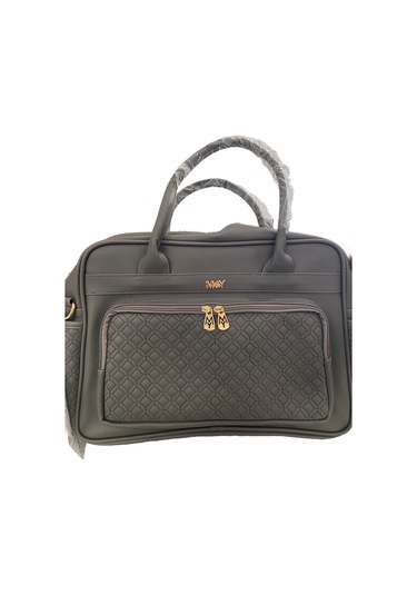 M&y Collection Zelina Deri Bebek Bakım Çantası Gri-12589 Gri