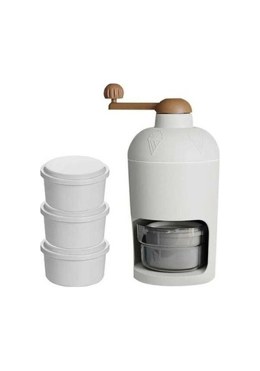 Didadodo Manuel Traş Döner Buz Kırıcı Beyaz - Profesyonel Kalite Beyaz, 2 Kapaklı Beyaz