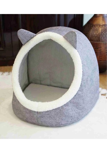 Kedi Köpek Evi Yumuşak Pofuduk Tabanlı Dekoratif Kompakt Tasarım 34x40x35 Cm