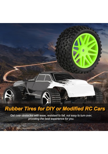 Maiyame 1:10 Ölçekli 4x4 Suv İçin 85mm Yeşil Kauçuk Lastikler, Jantlı, Yüksek Tutku, Engelleri Kolayca Aşar