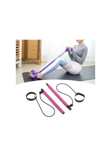 Suntek 2 Bölüm Pilates Bar Egzersiz Çubuğu Gül-kırmızısı Gül Kırmızısı