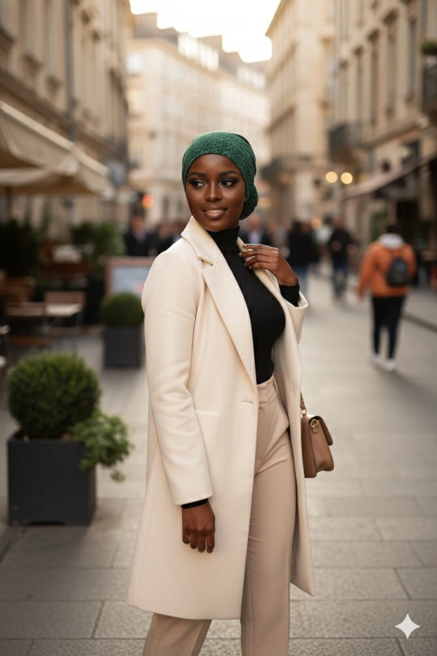 Topuzlu Brokar Hürrem Rengi Hazır Türban Tesettür Bone Hürrem