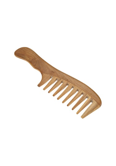 Suofeng Anself Doğal Yeşil Sandalağacı Tarak - El Yapımı Geniş Dişli Masajlı Saç Açıcı, Saç Derisi Bakımı & Katı Ağaç Tarak