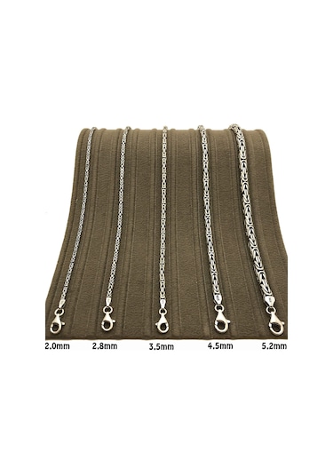 Takı Dükkanı 925 Ayar Gümüş Erkek Bileklik Yuvarlak Kral Model 4mm Genişlik 21cm Uzunluk msb05