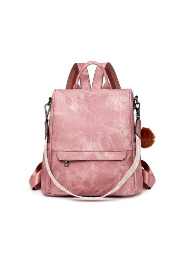 Ayan Rüzgarlı Pu Toptan Çok Fonksiyonlu Sırt Çantası-pembe Pembe