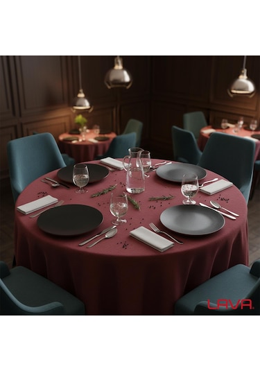 Lava Döküm Yuvarlak Servis Tabağı Çap Ø 25cm.-bordo Bordo