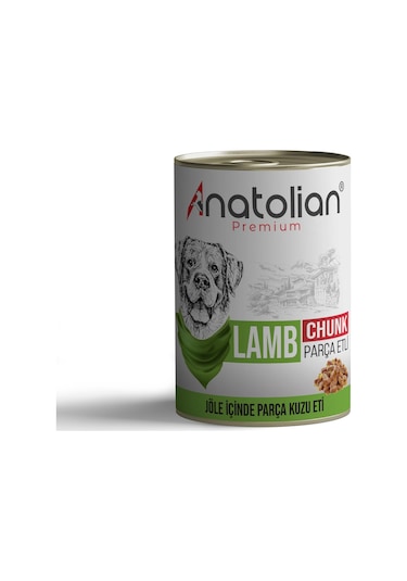 Anatolian Premium Adult Lamb Kuzu Parça Etli Yetişkin Köpek Konservesi 400 G