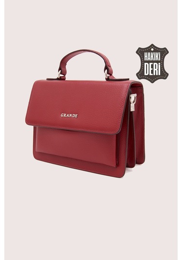 Hakiki Deri Kadın El Çantası Kırmızı Smr9022 Kırmızı