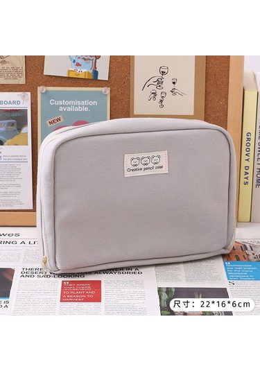 Geniş Kapasiteli Seyahat Kalem Kutusu, Okul Ve Ofis Organizer Çantası, Çok Bölmeli Kozmetik Saklama Çantası, Şık Ve Pratik Depolama Çözümü, Dayanıklı Öğrenci Malzeme Organizer Gri