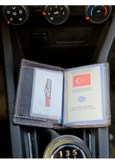 Otohousse Hakiki Deri Ruhsatlık Erkek Kadın Cüzdan Siyah