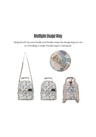 Flybuy Üst Tutan Taze Süt Su Soğutma Sırt Çantası Pompa Omuz Leezsing Katmanlı Göğüs Sızdırmaz Çift Biberon Askılı Gri