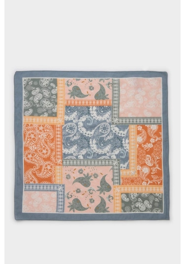 Defacto Kadın Desenli Pamuklu Bandana A0671ax26smbe106 Mavi-be106