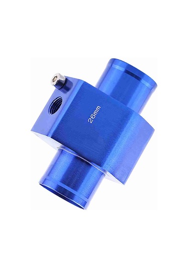 Kosona Araçlar İçin Su Sıcaklığı Ölçer Bağlantı Borusu 28mm - Mavi, Anodize Metal, Aşırı Isınmayı Engeller, Evrensel Uyumlu