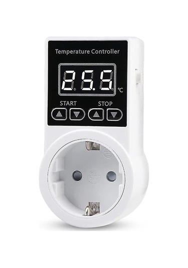 1 Adet Sensörlü Termostat Soketi, Dijital Sıcaklık Kontrol Soketi, Su Geçirmez Sıcaklık