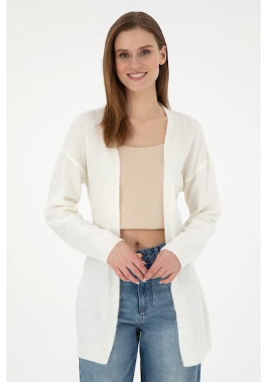 U.s. Polo Assn. Kadın Krem Melanj Hırka Triko 50297102-vr159 Krem Melanj