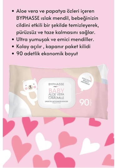 Byphasse Bebekler İçin Islak Temizleme Mendili Hassas Cilt 90 Adet