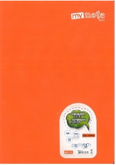 My Note Text Up Pp.Kapak Defter Dikişli A4 Kareli 40 Yaprak Turuncu