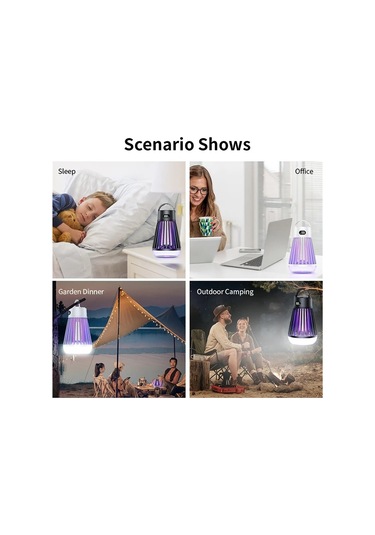 Jialan Lcd Elektrik Çarpması Sivrisinek Katili Lamba Tip-c Şarj