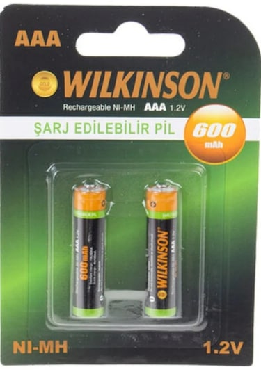 Wilkinson Şarj Edilebilir Pil 2'li 600 Mah Aaa 1.2v