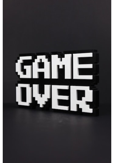 Game Over - 8-bit - 3 Boyutlu Tabela - 20cm X 11.5cm X 1.5cm