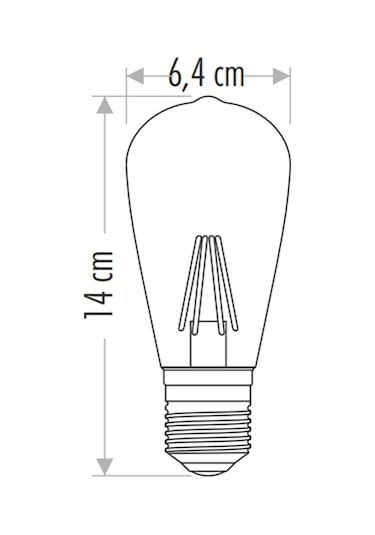 Cata 6w E27 2700k Amber Renk Rustik Led Ampul Ct-4350