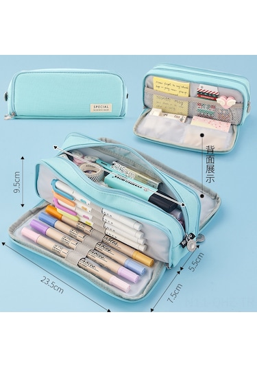 Aubyhe Genç Kızlar İçin Çok Fonksiyonlu Stüdyo Çantası - Büyük Kapasiteli, İki Pencereli, Dayanıklı Materyal, Buz Mavisi 389 MAvi