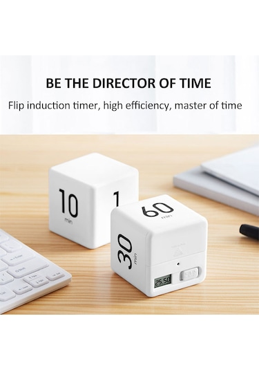 Küp Zamanlayıcılar Yerçekimi Sensörlü Zaman Yönetimi Beyaz