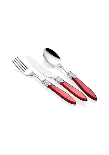 Rivadossi Laura Chrome Bordo 75 Parça Çatal Bıçak Seti Bordo