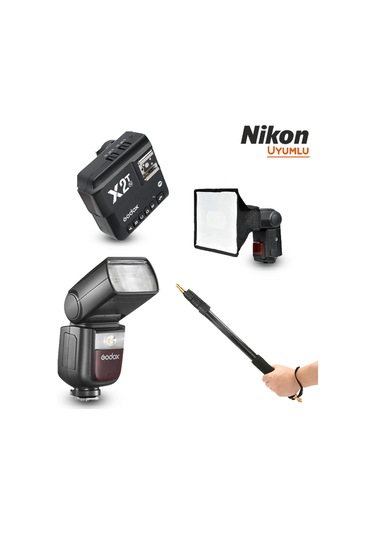 Godox V860III-N Nikon Flaş Full Set - Portable Boom