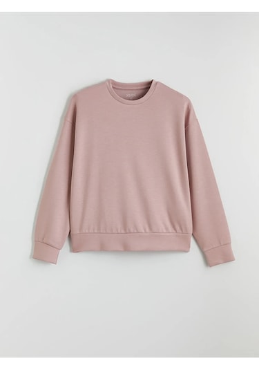 Lc Waikiki Pembe Bisiklet Yaka Soft Touch Kadın Sweatshirt
