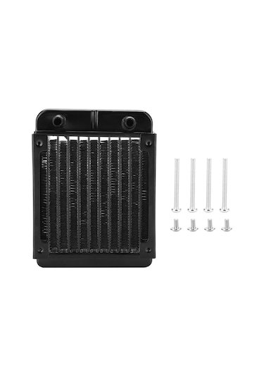 Kangvka 120mm Alüminyum Bilgisayar Su Soğutma Radyatörü - 10 Borulu Düz Bağlantı, 8-10mm Borular İçin, Yüksek Soğutma Performansı
