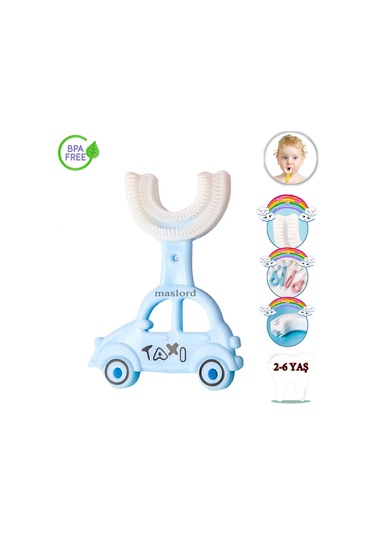Mas Lord U Tipi Yeni Nesil Diş Fırçası - Mavi - Araba Model  2-6 Yaş