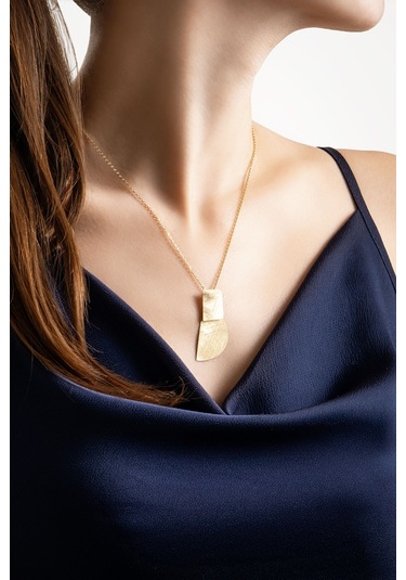 Antik Miras 18 Ayar Sarı Altın Kaplama 45 Cm Gümüş Tasarım Kolye