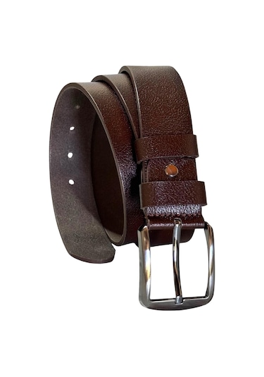 4 Cm. Spor Hakiki Deri Düz Model Erkek Kemer Kahverengi Kahverengi