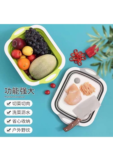 Teltree Katlanır Mutfak Tezgahı - Pratik Kesme Tahtası Ve Süzgeçli Lavabo Sepeti